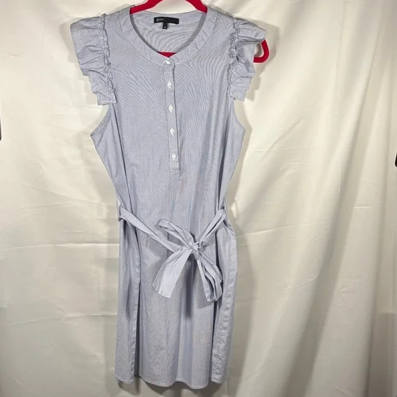 Gibon Women's Blue Ruffle Sleeve Dress SZ L - Picture 1 of 9